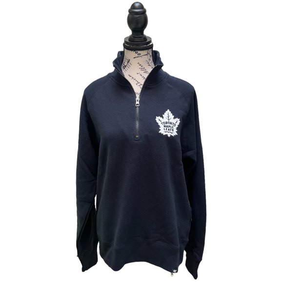 47 Brand Toronto Maple Leafs Blue Half Zip Sweatshirt Unisex Size S - Picture 1 of 8